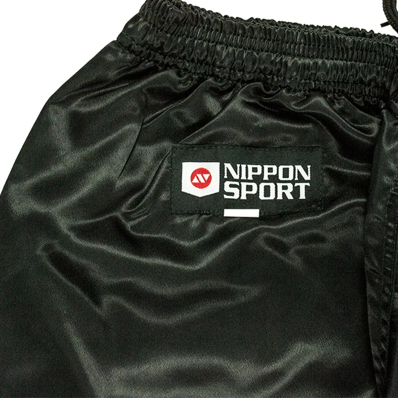 Kung Fu Bukser - Nippon Sport - Satin - Sort