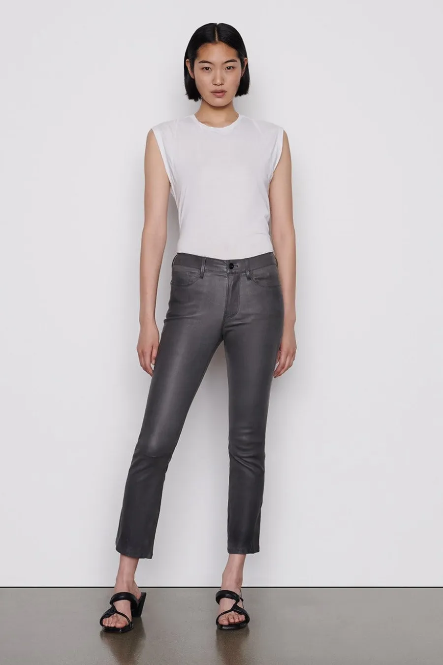 Le Crop Mini Boot Leather Savile Grey
