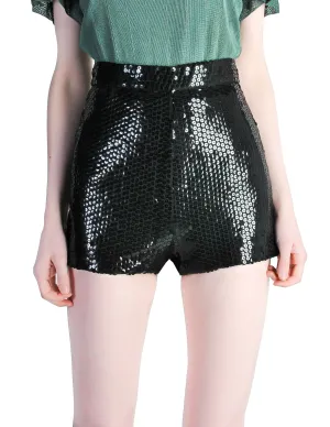 Vintage 1970s Black Sequin Hot Pant Shorts